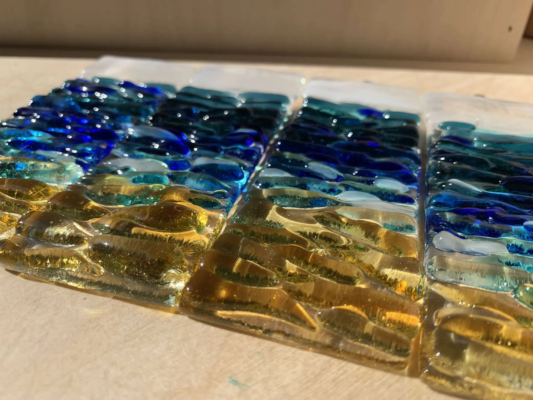 Fused Glass Ocean Wave Suncatcher Decoration - Image 7