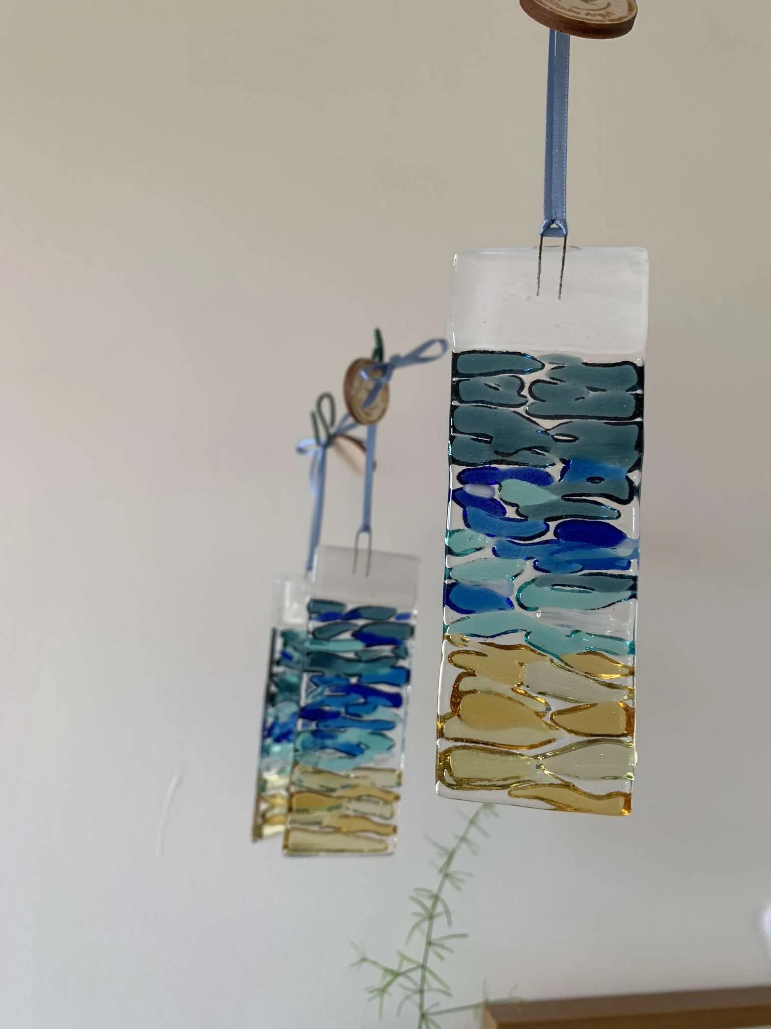 Fused Glass Ocean Wave Suncatcher Decoration - Image 6
