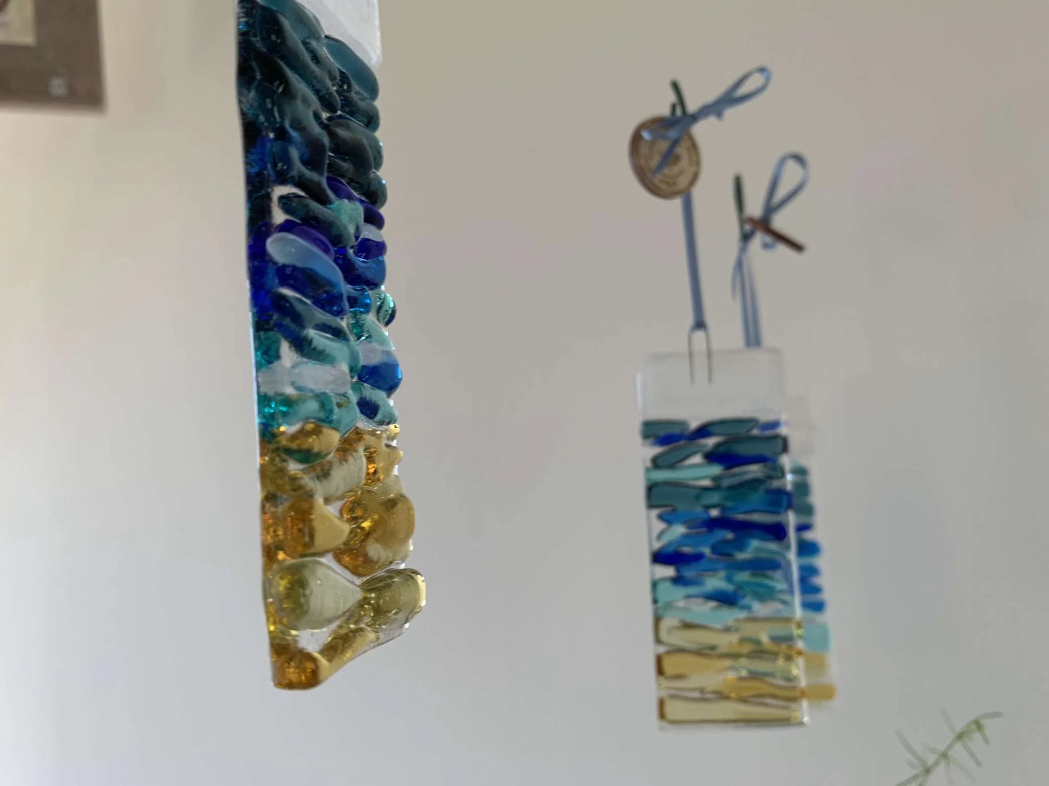 Fused Glass Ocean Wave Suncatcher Decoration - Image 4