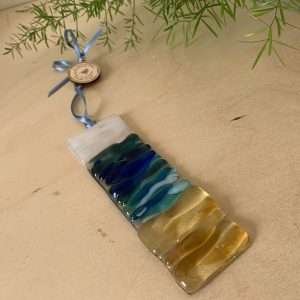 Fused Glass Ocean Wave Suncatcher Decoration