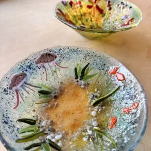 Fused and slumped glass bowl workshop Saturday 1st August  10.30-12.30/1pm