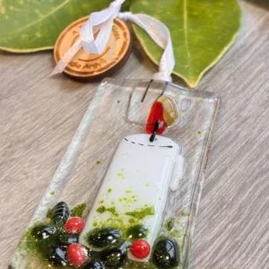 Fused Glass  candle Decoration, Christmas Ornament