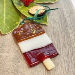 Fused Glass  Fab ice Lolly Decoration, Christmas Ornament
