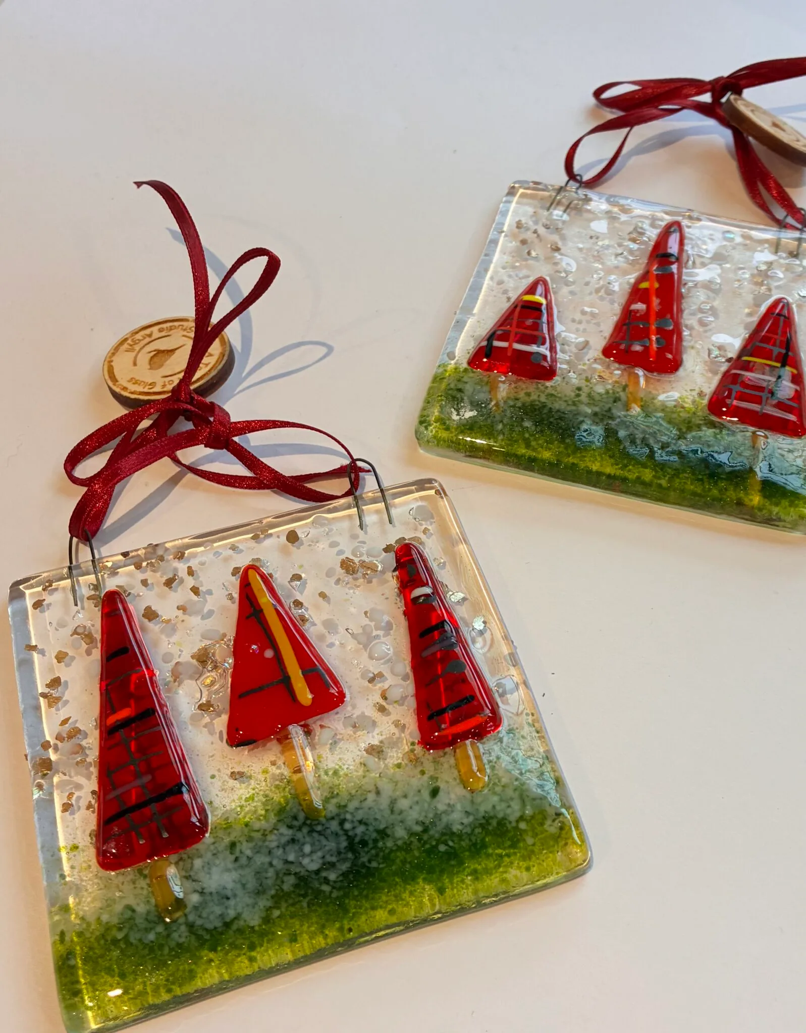 Fused Glass Tartan trees Hanger - Image 5