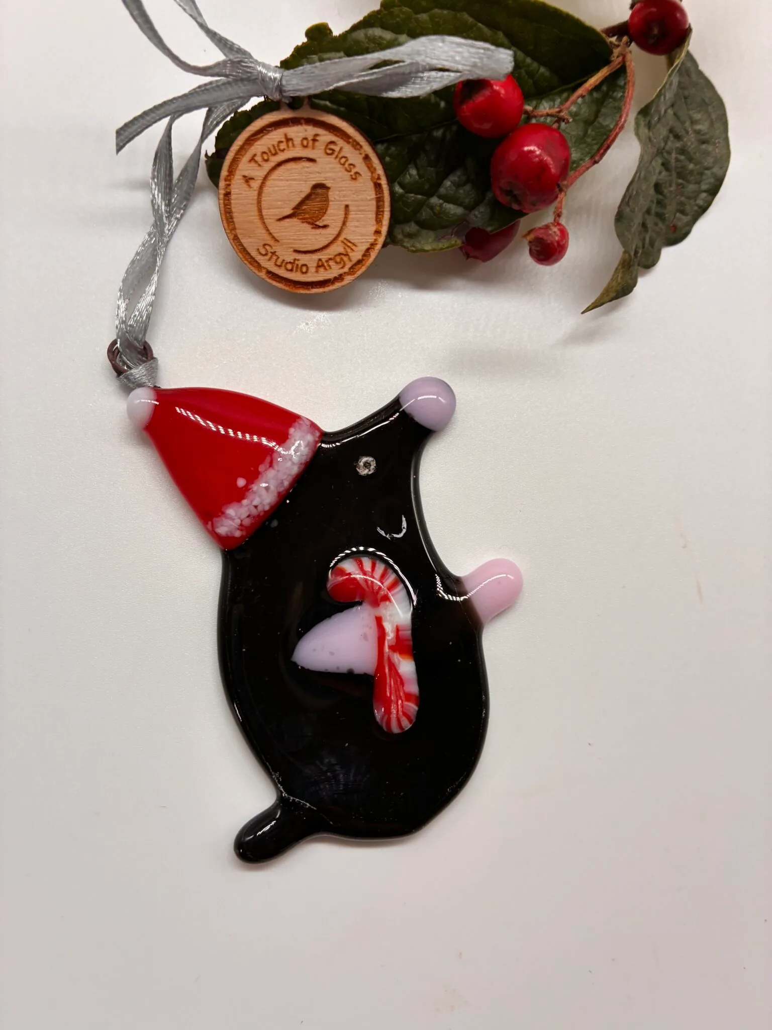 Fused GlassSantas helper , wee mole Decoration, glass ornament, handmade, argyll glass , mole - Image 2