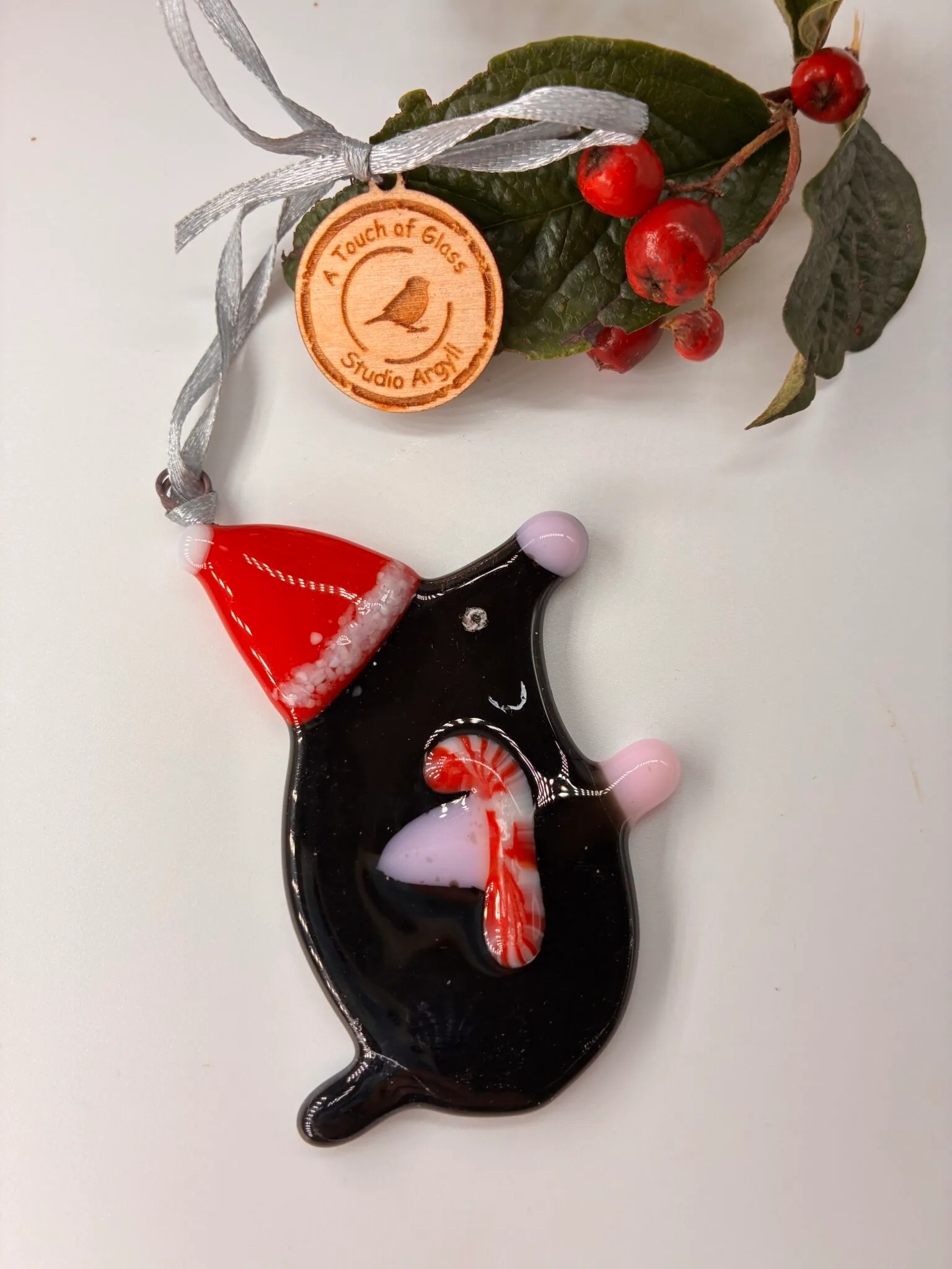Fused GlassSantas helper , wee mole Decoration, glass ornament, handmade, argyll glass , mole - Image 4