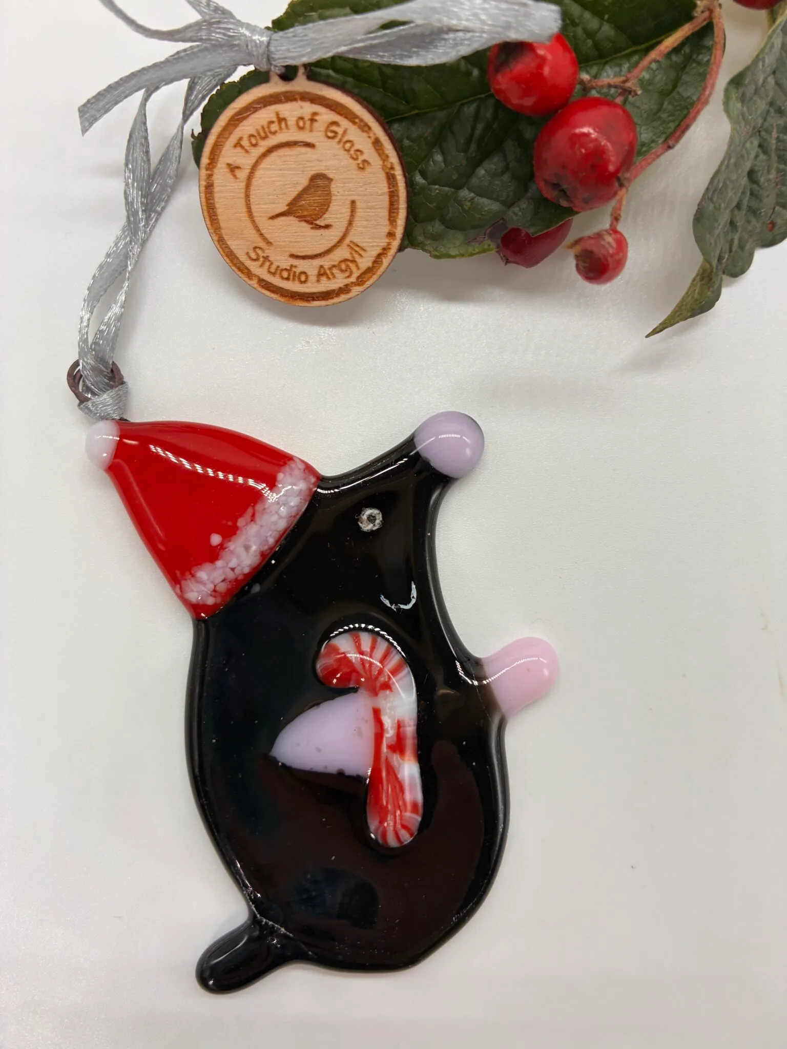 Fused GlassSantas helper , wee mole Decoration, glass ornament, handmade, argyll glass , mole - Image 5