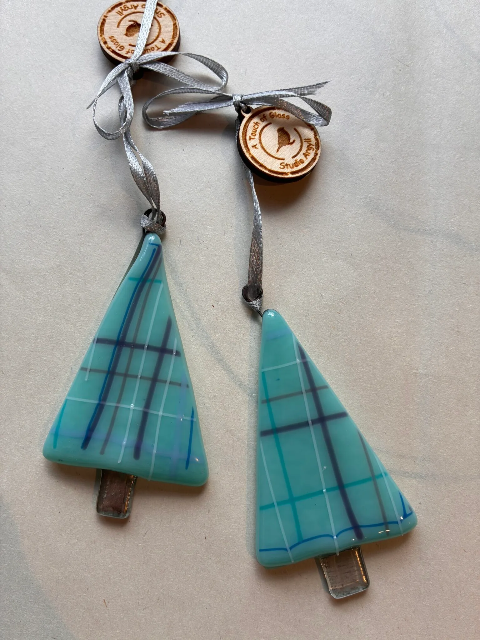 Fused glass , spirit  of Argyll tartan christmas tree - Image 6