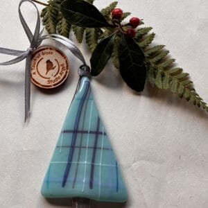Fused glass , spirit  of Argyll tartan christmas tree