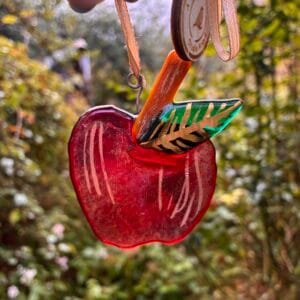 Fused glass , apple tree decoration Christmas, teacher gift